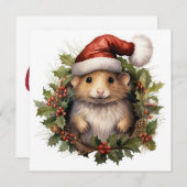 Kerst Hamster Wenskaart Feestdagenkaart (Voorkant / Achterkant)