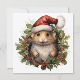 Kerst Hamster Wenskaart Feestdagenkaart