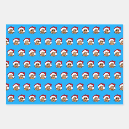 Kerst Hamster Wrapping Paper Set van 3 vellen (Voorkant)
