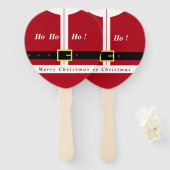 Kerst Hand Fan Grappig Sinterklaas Ontwerp Handwaaier (Voorkant en achterkant)