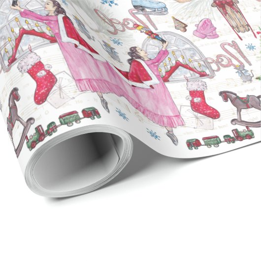 Kerst Hand geschilderd sprookje Cadeaupapier (Rol Hoek)