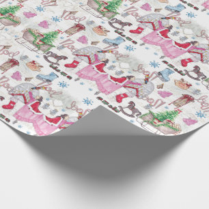 Kerst Hand geschilderd sprookje Cadeaupapier