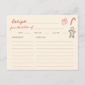 Kerst Hand Getekend Bruidsfeest Recept Informatiekaartje (Voorkant)