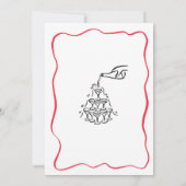 Kerst Hand getekend Red Bow We zijn verloofd feest Kaart (Achterkant)