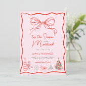 Kerst Hand Getekende Bachelorette Weekend Kaart (Staand voorkant)