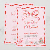 Kerst Hand Getekende Bachelorette Weekend Kaart (Voorkant / Achterkant)