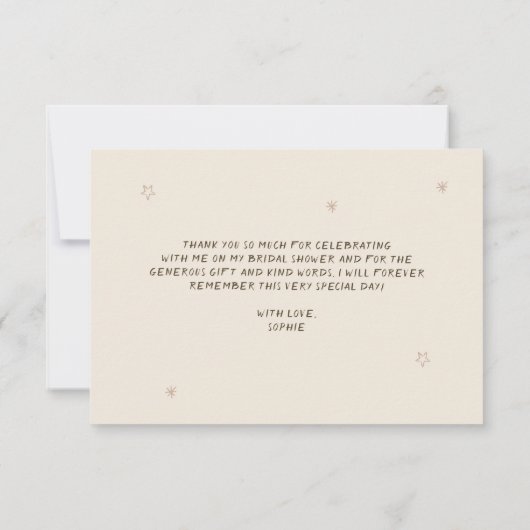 Kerst Hand Getekende Bruidsdouche Bedankkaart (Achterkant)