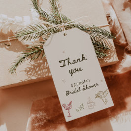 Kerst Hand Getekende Bruidsmeisjesfeest Cadeaulabel