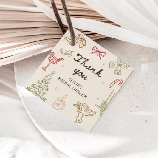 Kerst Hand Getekende Bruiloft Feest Bedankjes Labels