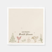 Kerst Hand Getekende Bruiloftsborrel Servet (Voorkant)