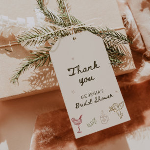 Kerst Hand Getekende Bruiloftsdouche Cadeaulabel