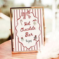 Kerst Hand Getekende Warme Chocolade Bar