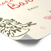 Kerst Hand Getekende Warme Chocolade Bar Poster (Hoek)
