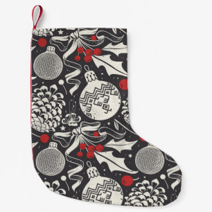 Kerst Hand-getrokken: Mistletoe Pine Naadloos. Kleine Kerstsok