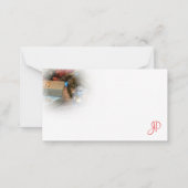 Kerst Hand Script Monogram Elegante Sjabloon (Achterkant)