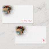 Kerst Hand Script Monogram Elegante Sjabloon (Voorkant / Achterkant)