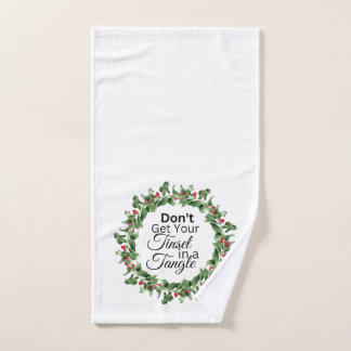 Kerst handdoek - Tinsel Tangle krans