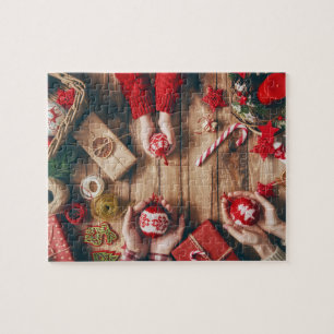 Kerst Handen Jigsaw Puzzel