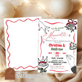 Kerst Handgetekend Huwelijk Verlovingsfeest Kaart