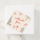 Kerst Handgetekende Bruids Shower Bedankjes Labels (In situ)