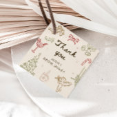 Kerst Handgetekende Bruidsmeisje Shower Bedankjes Labels