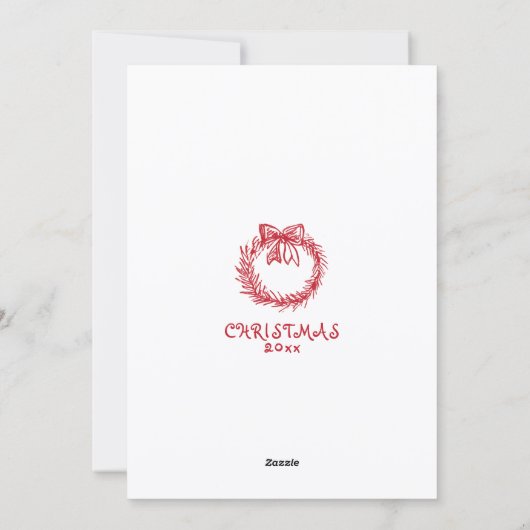 Kerst Handgetekende Feest Uitnodiging (Achterkant)