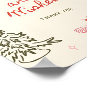 Kerst handgetekende kaarten en wensen poster (Hoek)