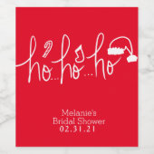 Kerst Handgetekende Script Lettering en Doodles Wijn Etiket (Enkel label)