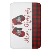 Kerst handschoenen met Kerstmis Badmat (Voorkant Verticaal)