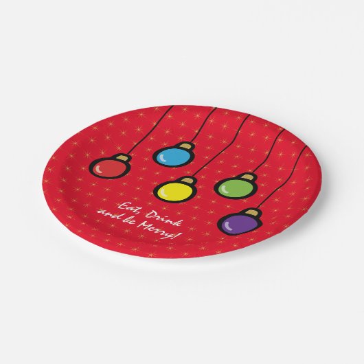 Kerst Hangende Ornamenten Vakantie Viering Papieren Bordje (Gekanteld)