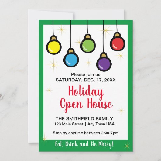 Kerst Hanging Ornament Open Huis Kaart (Voorkant)