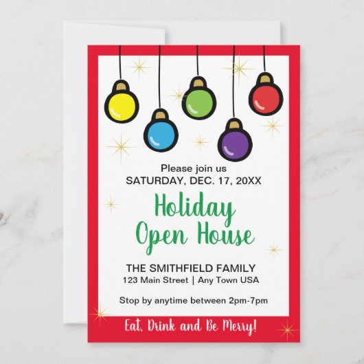 Kerst Hanging Ornament Open Huis Kaart (Voorkant)