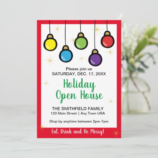 Kerst Hanging Ornament Open Huis Kaart (Staand voorkant)