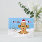 Kerst, Happy Gingerbread Man in Snow Feestdagenkaart (Staand voorkant)