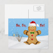 Kerst, Happy Gingerbread Man in Snow Feestdagenkaart (Voorkant / Achterkant)