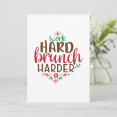 Kerst hard werken brunch harder kaart (Staand voorkant)