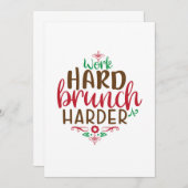 Kerst hard werken brunch harder kaart (Voorkant / Achterkant)