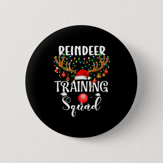 Kerst hardloop rendier renner trainingsteam T Ronde Button 5,7 Cm (Voorkant)