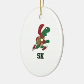 Kerst hardloop schildpad 5K Keramisch Ornament (Links)