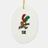 Kerst hardloop schildpad 5K Keramisch Ornament (Voorkant)