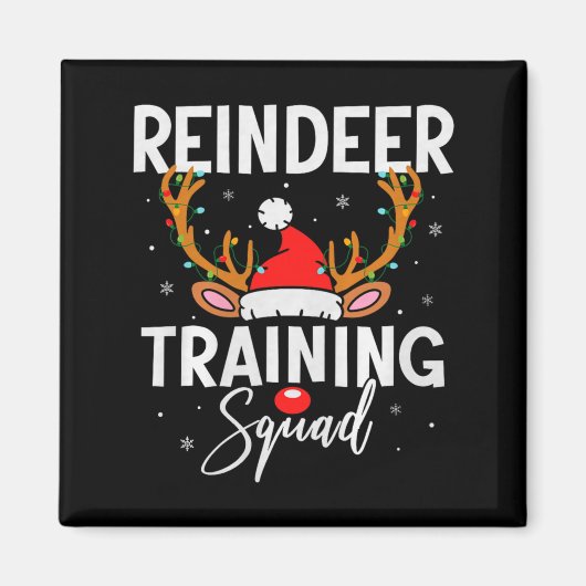 Kerst hardloopteam grappig rendier training squad magneet (Voorkant)