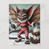 Kerst harig monster met melkfles briefkaart (Voorkant)