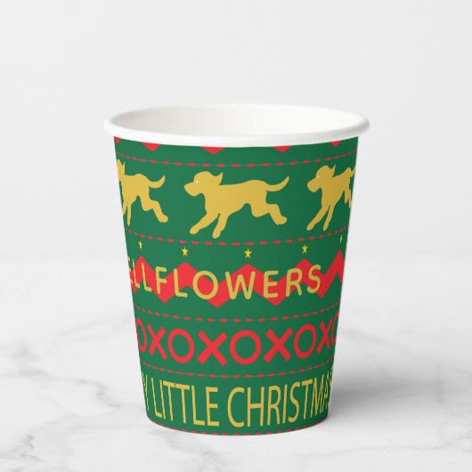 Kerst harige kleine honden papieren bekers (Achterkant)
