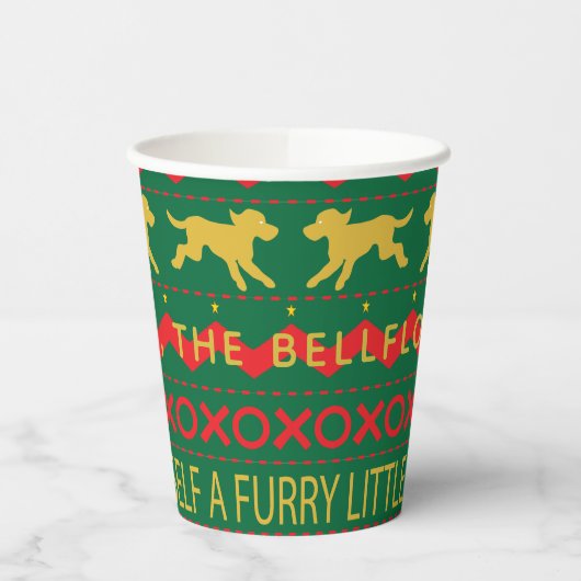 Kerst harige kleine honden papieren bekers (Links)