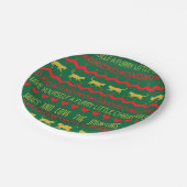 Kerst harige kleine katten papieren bordje (Gekanteld)