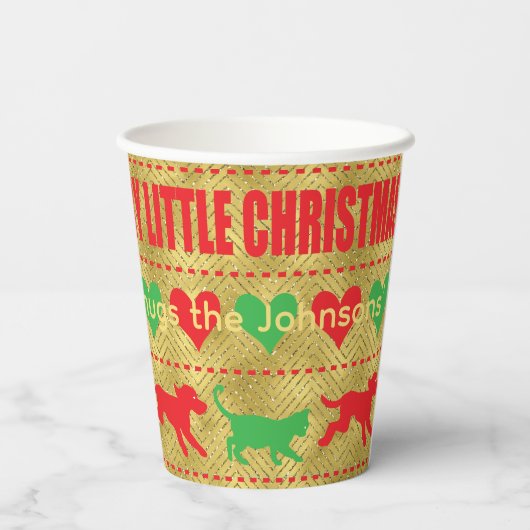 Kerst harige kleine kerst papieren bekers (Achterkant)