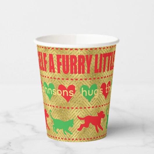 Kerst harige kleine kerst papieren bekers (Links)