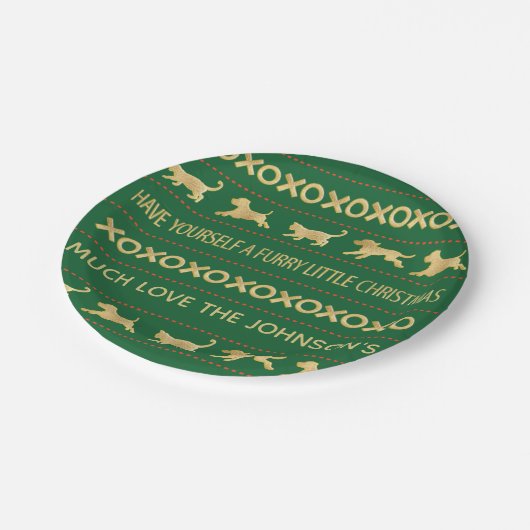 Kerst harige kleine kerst papieren bordje (Gekanteld)