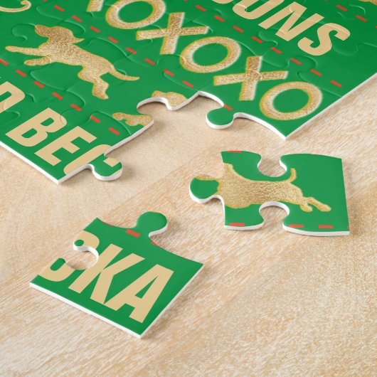 Kerst harige vrienden legpuzzel (Zijkant)