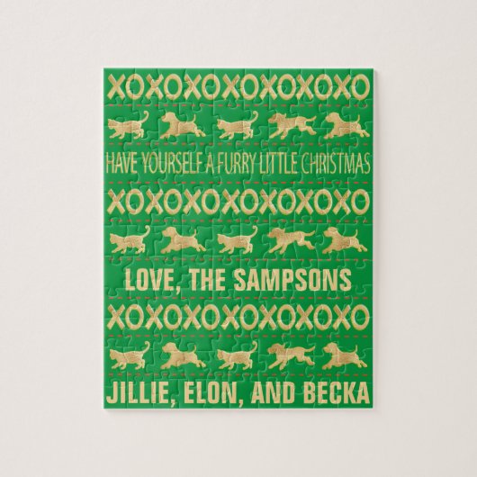 Kerst harige vrienden legpuzzel (Verticaal)